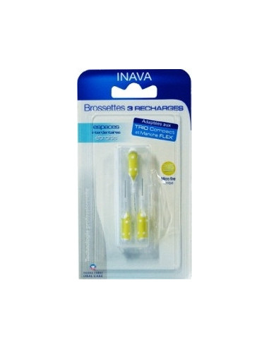 INAVA Brossettes interdentaires étroits - 3 recharges micro fines coniques 2,5 à 2,2mm