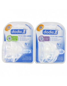 Tétine Col Large débit 3 Silicone +6 mois, 2 tétines