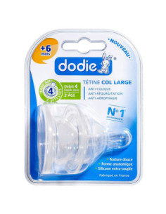 Tétine Col Large Débit 4 Liquide Epais, 2 tétines
