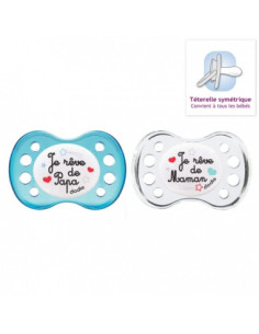 Sucette Anatomique Duo Nuit Collection N°6 Silicone +6 mois - 2 sucettes