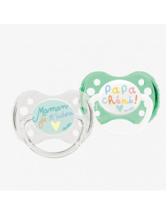 Sucette Anatomique Duo Message Collection N°31 Silicone 0-6 mois - 2 sucettes