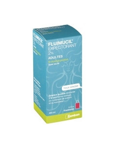 FLUIMUCIL EXPECTORANT ACETYLCYSTEINE 2 % ADULTES SANS SUCRE, solution buvable édulcorée à la saccharine sodique, au cyclamate de