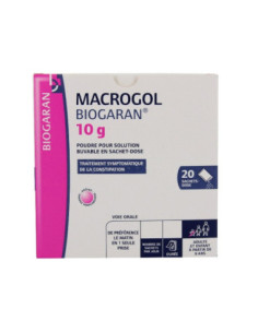 MACROGOL BIOGARAN 10 g, poudre pour solution buvable en sachet-dose - 20 sachets