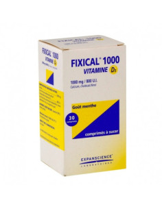 FIXICAL VITAMINE D3 1000 mg/800 U.I., comprimé à sucer - 30 omprimés