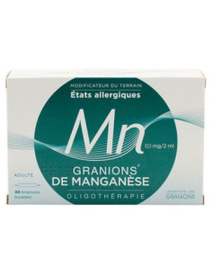 GRANIONS DE MANGANESE 0,1 mg/2 ml, solution buvable en ampoule - 30x2ml