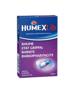 HUMEXLIB PARACETAMOL CHLORPHENAMINE 500mg/4mg - 16 gélules