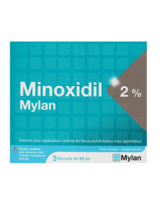 MINOXIDIL MYLAN 2 POUR CENT, solution pour application cutanée - 3 x 60 ml