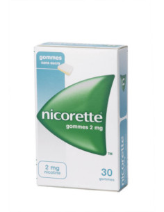 NICORETTE 2 mg SANS SUCRE, gomme à mâcher médicamenteuse édulcorée au sorbitol- 105 gommes 2