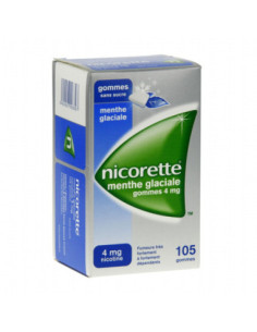 NICORETTE MENTHE GLACIALE 4mg SANS SUCRE, gomme à mâcher médicamenteuse édulcorée au xylitol et à l'acésulfame potassique - 30 g 2