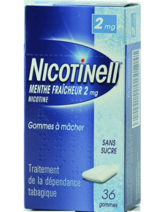 NICOTINELL MENTHE FRAICHEUR 2 mg SANS SUCRE, gomme à mâcher médicamenteuse- 96 gommes 2