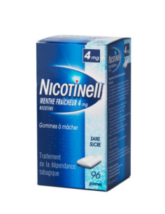 NICOTINELL MENTHE FRAICHEUR 4 mg SANS SUCRE, gomme à mâcher médicamenteuse- 96 gommes