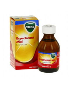 VICKS EXPECTORANT GUAIFENESINE 1,33 % ADULTES MIEL, sirop - 180 ml 2