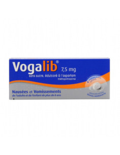 VOGALIB 7,5 mg SANS SUCRE, lyophilisat oral édulcoré à l'aspartam - 8 lyocs
