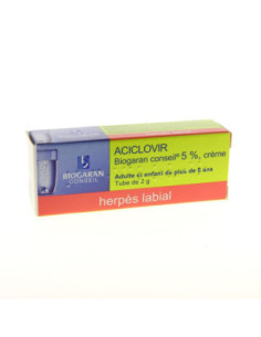 ACICLOVIR BIOGARAN CONSEIL 5%, crème - 2 g