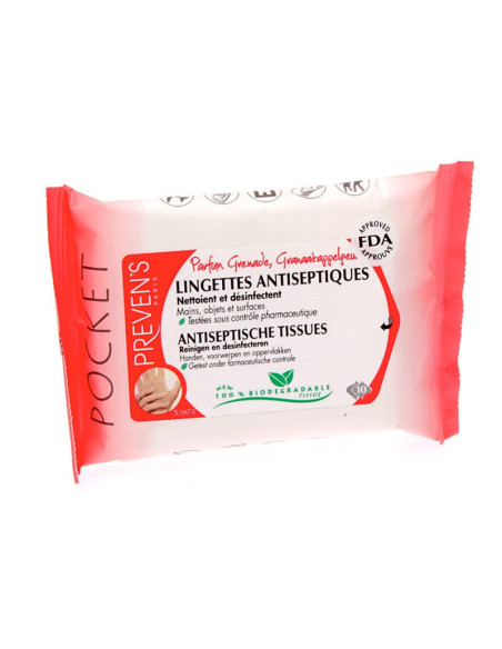 Lingettes Antiseptiques Grenade - 10 lingettes.