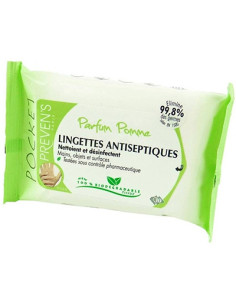 Lingettes Antiseptiques Pomme - 10 lingettes.