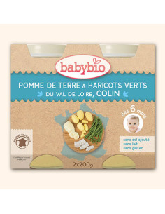 Petit Pot Menu Pomme de Terre & Haricots Verts du Val de Loire, Colin - 2x200g