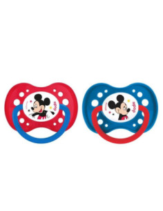 Sucette +18 Mois "DUO MICKEY" Silicone avec Anneau N°A65 - 2 unités