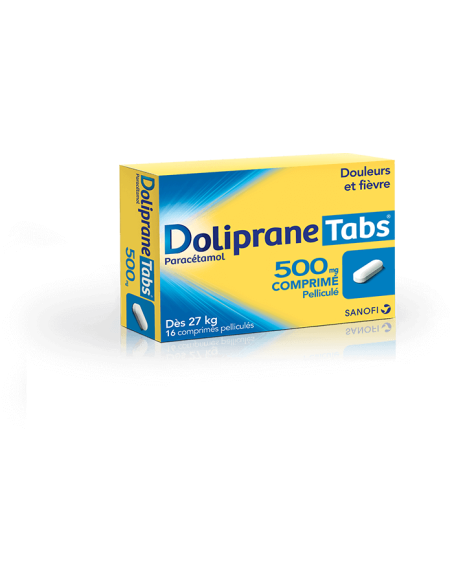 DOLIPRANETABS 500 mg - 16 comprimés pelliculés