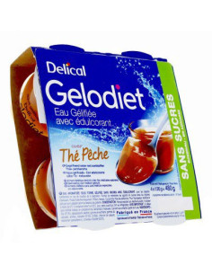 Gelodiet Eau Gélifiée Edulcorée Thé-Pêche - 4x120g