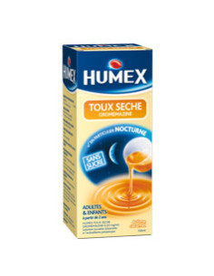 HUMEX TOUX SECHE OXOMEMAZINE 0,33 mg/ml SANS SUCRE, solution buvable édulcorée à l'acésulfame potassique  Oxomémazine - 150ml