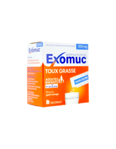 EXOMUC 200 mg, granulés pour solution buvable en sachet - 24 sachets