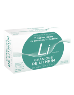 GRANIONS DE LITHIUM 1 mg/ 2 ml, solution buvable en ampoule - 30x2ml