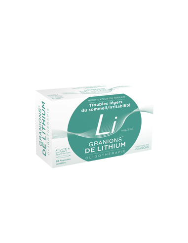 GRANIONS DE LITHIUM 1 mg/ 2 ml, solution buvable en ampoule - 30x2ml