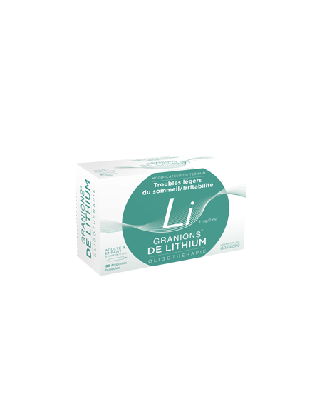 GRANIONS DE LITHIUM 1 mg/ 2 ml, solution buvable en ampoule - 30x2ml