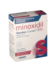 MINOXIDIL SANDOZ CONSEIL 5 %, solution pour application cutanée - 3x60ml