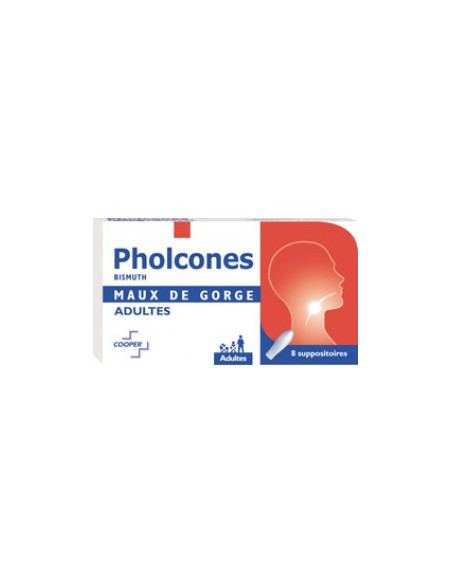 PHOLCONES BISMUTH ADULTES - 8 suppositoires