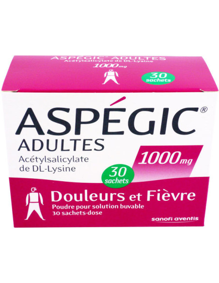 ASPEGIC ADULTES 1000 mg, poudre pour solution buvable en sachet-dose - 20 sachets
