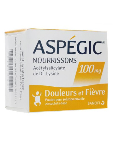 ASPEGIC ENFANTS 250, poudre pour solution buvable en sachet-dose - 20 sachets