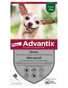 Advantix Très Petit Chien Jusqu'à 4 kg - 4 Pipettes