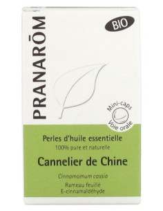 Pranarôm Perles d'Huile Essentielle Cannelier de Chine (Cinnamomum cassia) Bio - 60 Perles