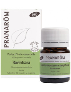 Pranarôm Perles d'Huile Essentielle Ravintsara (Cinnamomum camphora) Bio - 60 Perles