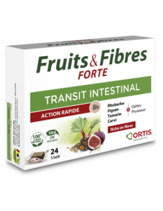 ORTIS Fruits & Fibres Forte Transit Intestinal Action Rapide - 24 cubes