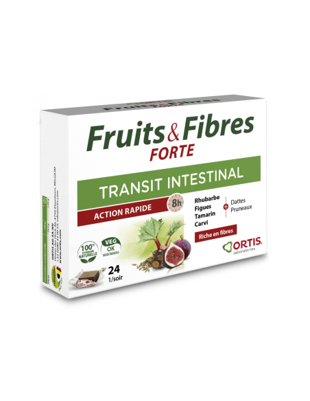 ORTIS Fruits & Fibres Forte Transit Intestinal Action Rapide - 24 cubes