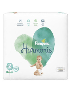 Pampers Harmonie Couches bébé taille 2 : 4-8 kg - 86 couches