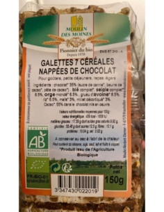 Moulin Des Moines Galettes 7 Céréales Nappées de Chocolat - 150g