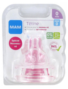 MAM Tétines Spécial Nouveau-Né Débit 0 - 2 unités