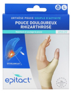 Orthèse Pouce Souple d'Activité Pouce Douloureux Rhizarthrose Main Droite - Taille : L