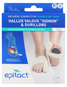 Epitact Hallux Valgus Oignon & Douleurs Plantaires Orthèse Corrective Double Pied Gauche Taille S - 1 unité