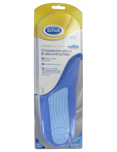 Scholl ExpertSupport Semelles de Confort Chaussures Plates et Décontractées Taille 2 - 1 Paire
