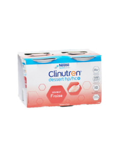 Clinutren Dessert HP/HC+ saveur fraise - 4x200g