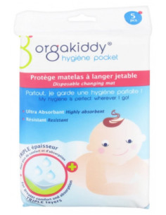 Orgakiddy Protège Matelas à Langer Jetables - 5 unités