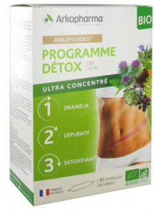 Arkopharma Arkofluides Programme Détox Bio - 30 ampoules