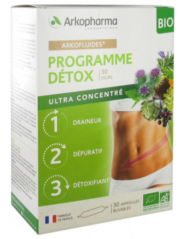 Arkopharma Arkofluides Programme Détox Bio - 30 ampoules