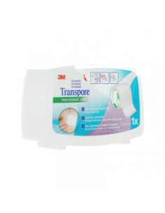 3M Transpore sparadrap transparent avec dévidoir - 25 mm x 5 m