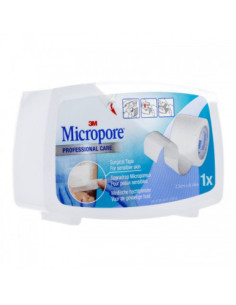 3M Micropore sparadrap blanc avec dévidoir - 25 mm x 9,14 m